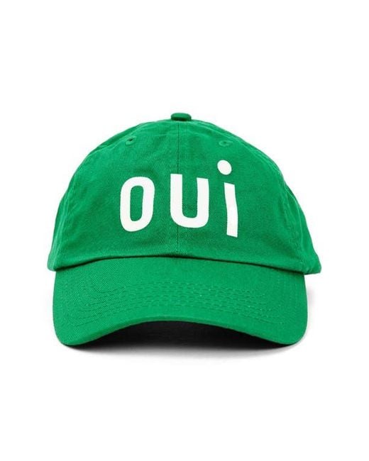 Clare V. Green Cotton Adjustable Baseball Cap