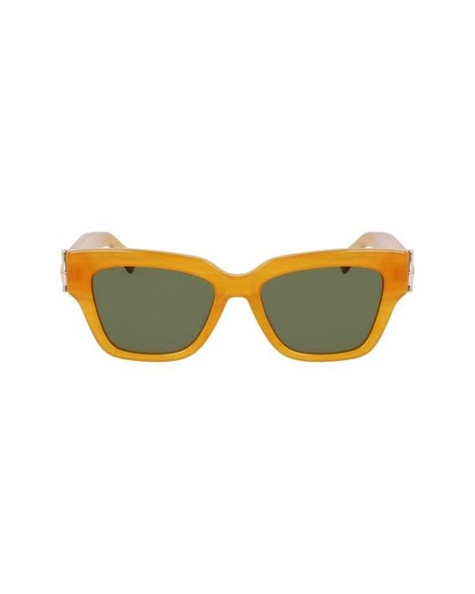 Longchamp Yellow 53Mm Gradient Modified Rectangular Sunglasses