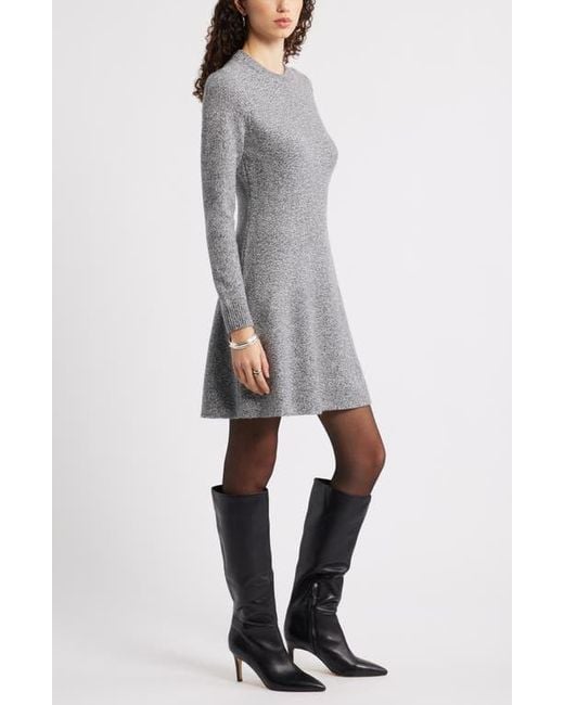 Nordstrom Marled Long Sleeve Wool & Cashmere Fit & Flare Minidress in Gray | Lyst Nordstrom Marled Long Sleeve Wool & Cashmere Fit & Flare Minidress in Gray | Lyst