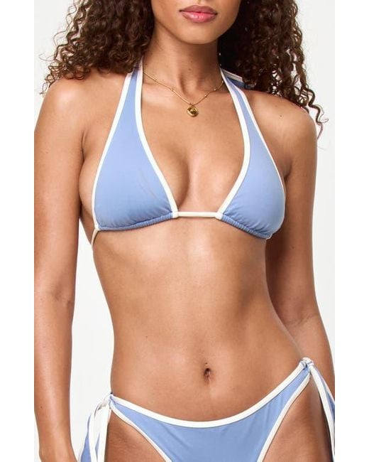 LSPACE Blue Mac Bikini Top