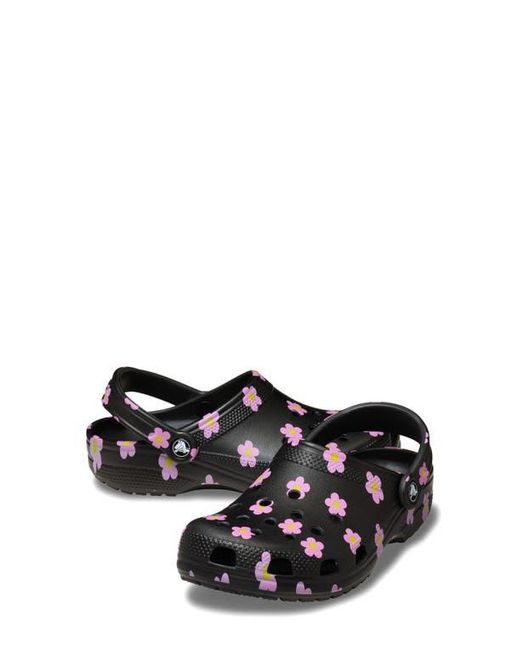 CROCSTM Black Flower Classic Clog