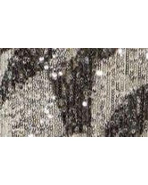 St. John White Cubist Sequin Gown