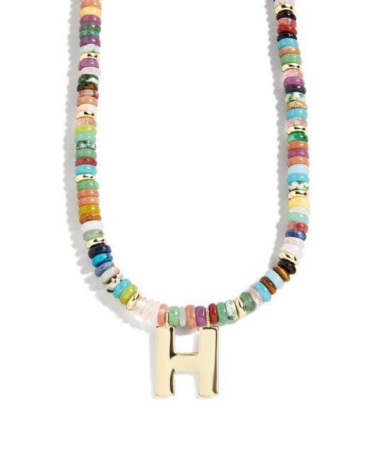 BaubleBar Blue Marcella Initial Necklace