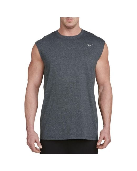 Reebok Blue Performance Jersey Tech Muscle Tee for men