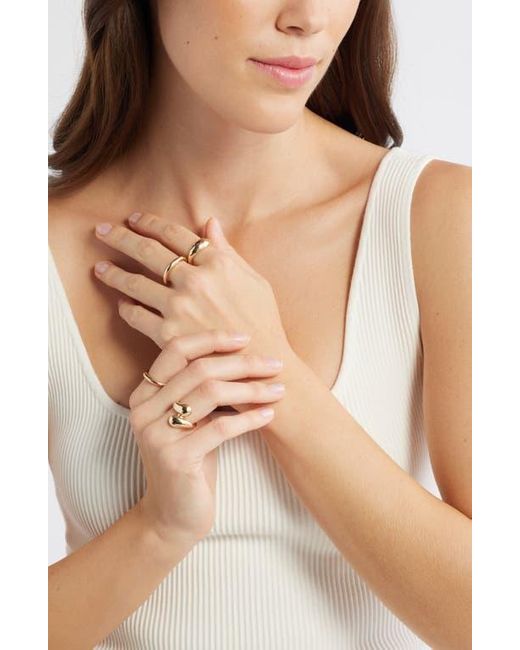 Open Edit Metallic Set Of 4 Mixed Rings