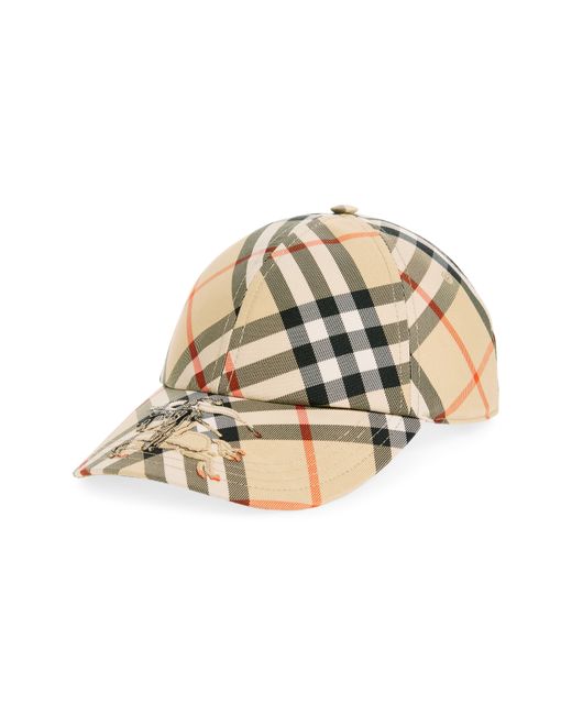Burberry Metallic Ekd Archive Check Baseball Cap