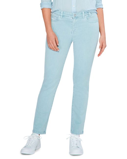 NIC+ZOE Blue Nic+zoe Color Mid Rise Ankle Straight Leg Jeans