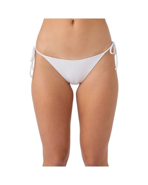 O'neill Sportswear White Saltwater Solids Maracas Rib Side Tie Bikini Bottoms
