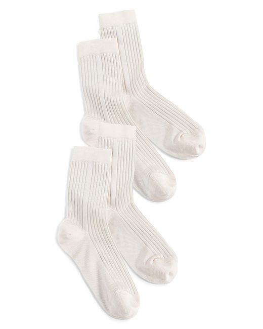 Stems White Silky Blend Assorted 2-pack Rib Crew Socks