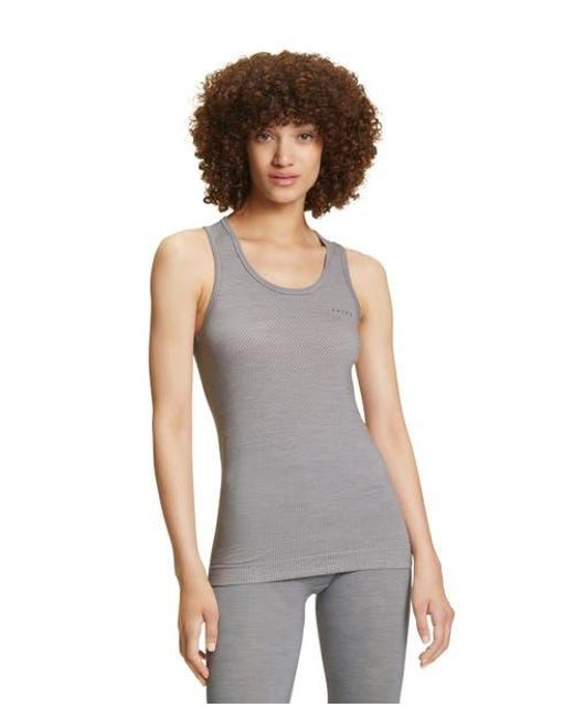 Falke Gray Wool Tech Racerback Base Layer Top
