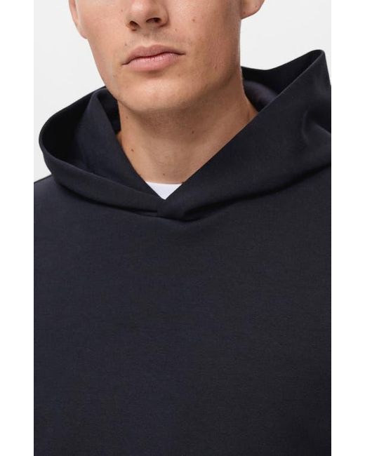 Mango Blue Regular Fit Fleece Hoodie for men