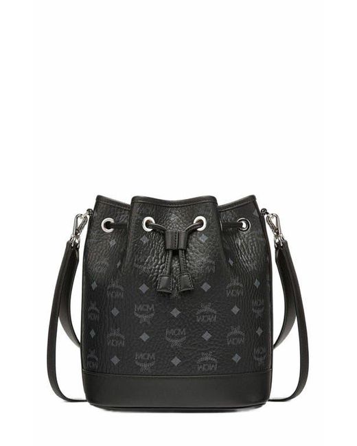 MCM Black Dessau Drawstring Bag