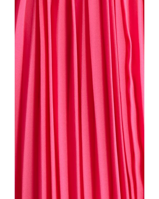 Sam Edelman Red Long Sleeve Pleated Georgette Dress