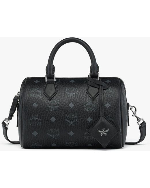 MCM Black Small Ella Boston Bag