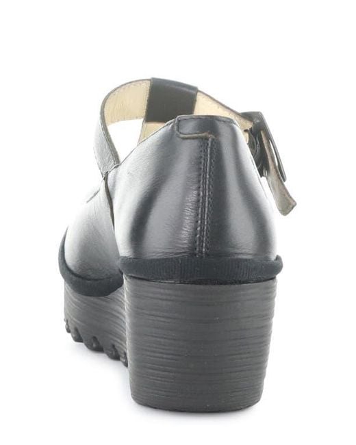 Fly London Gray Yald Wedge Mary Jane Pump