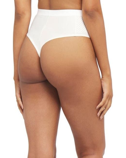 Spanx White Spanxshape Invisible Cotton Blend Thong