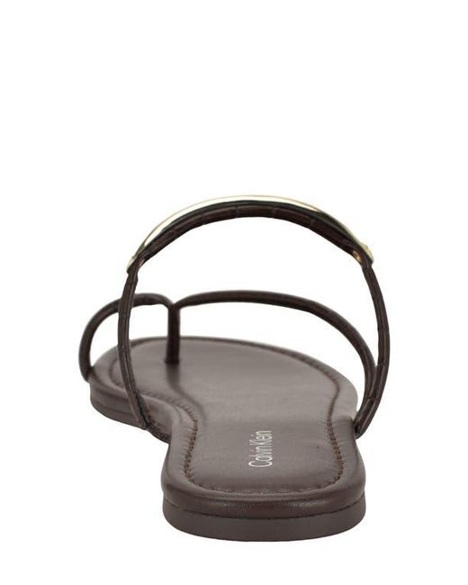 Calvin Klein Brown Bienna Toe Loop Sandal