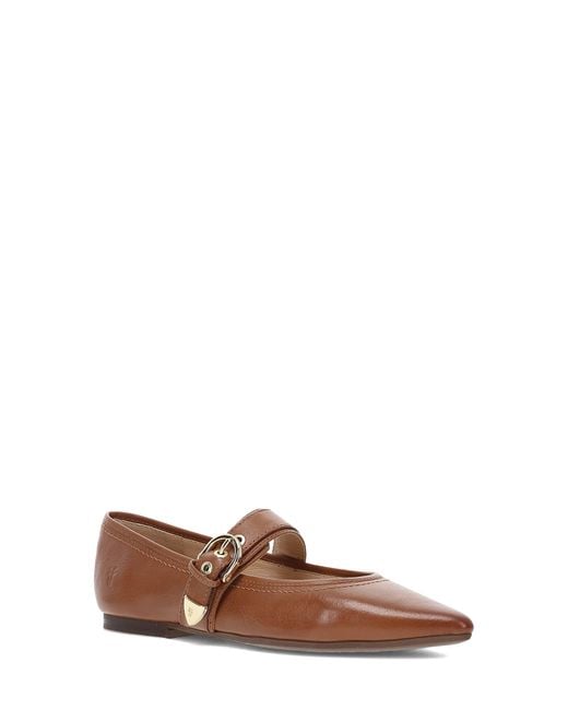 Frye Brown Heather Pointed Toe Mary Jane Flat