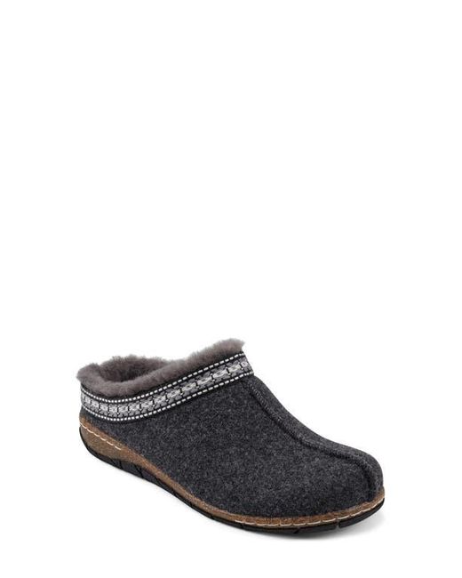 Earth Gray Elya Faux Fur Clog