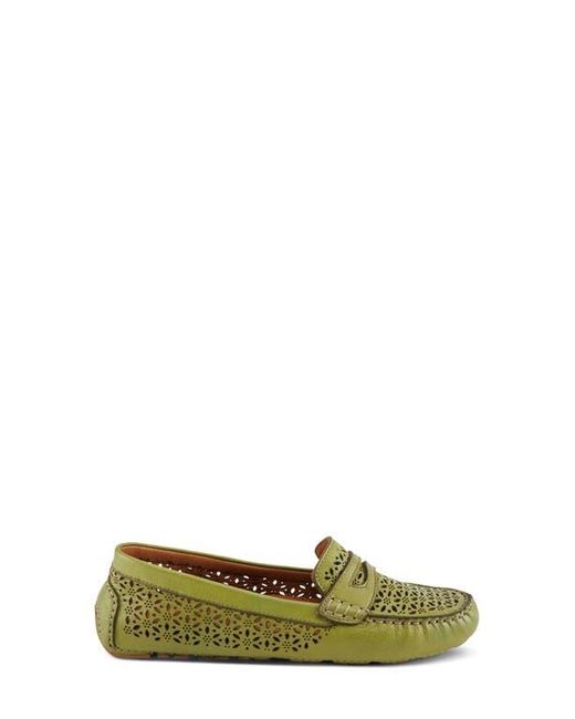 Spring Step Green Crain Driving Penny Loafer