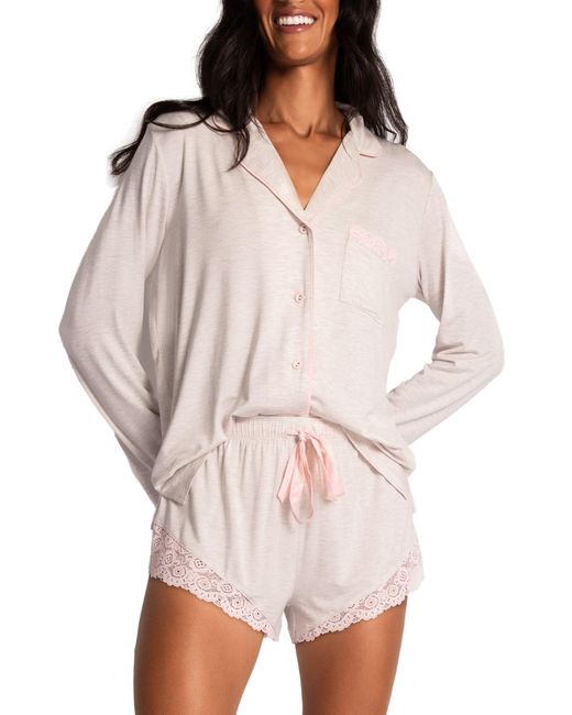 Pj Salvage White Love Lace Short Pajamas