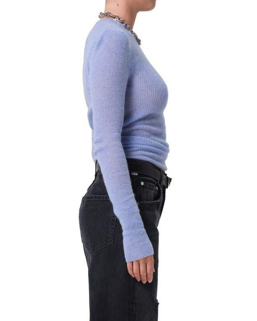Citizens of Humanity Blue Alessia Wool & Cashmere Blend Rib Top