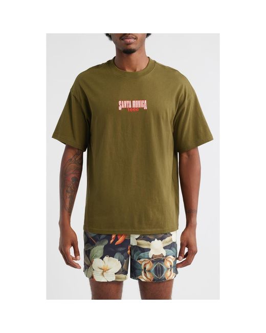 PacSun Green Santa Monica Embroidered T-Shirt for men