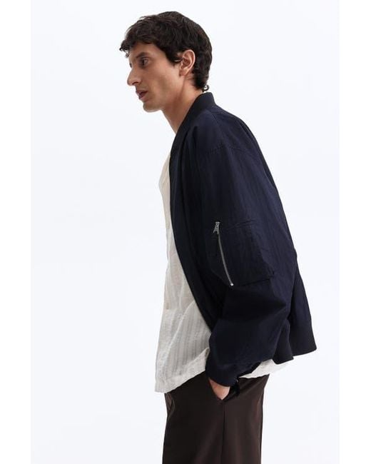 H&M Blue Bomber Jacket for men