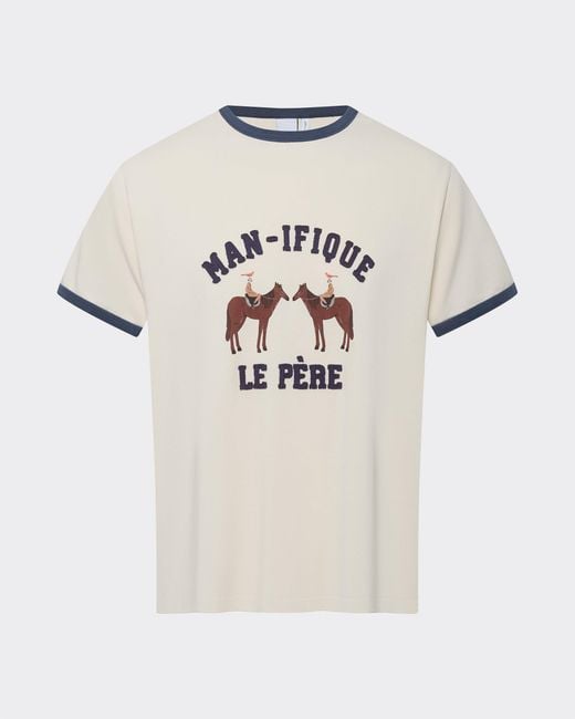 le PERE White Manifique Ringer Tee for men