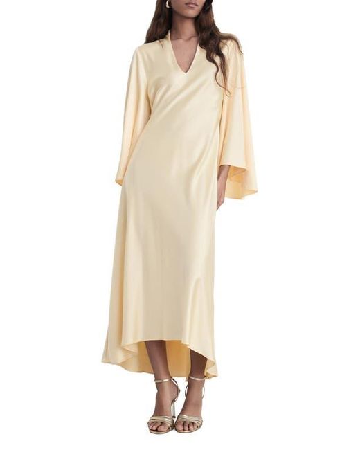 satin long sleeve red dress Airlea Red Satin Asymmetric Maxi Dress - US 14