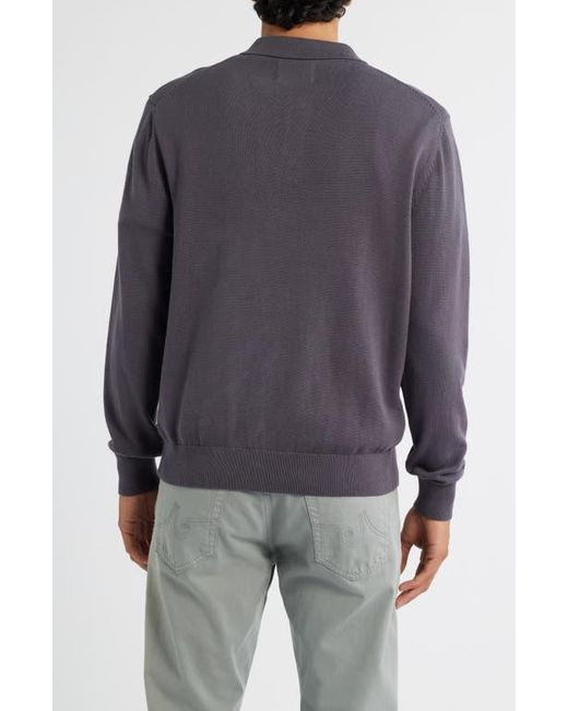 Alex Crane Blue Feather Organic Cotton Polo Sweater for men