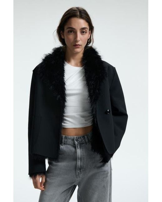 H&M Black Double-Faced Jacket