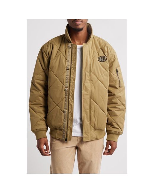 Vans Brown Hathaway Quilted Bomber Jacket for men