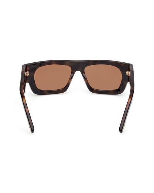 MCM Brown 54Mm Rectangle Sunglasses