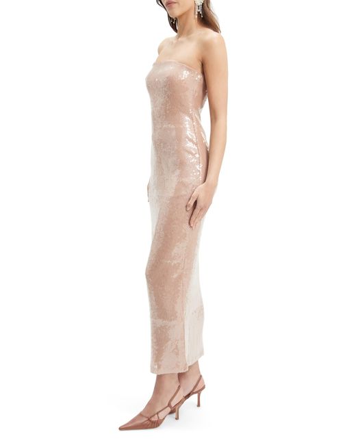 Bardot Natural Launa Sequin Dress