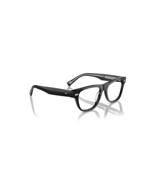 Brunello Cucinelli Black 54Mm Rectangle Optical Glasses for men
