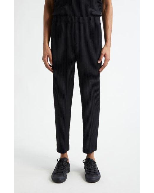 Homme Plissé Issey Miyake Black Basics Pleated Straight Leg Pants for men