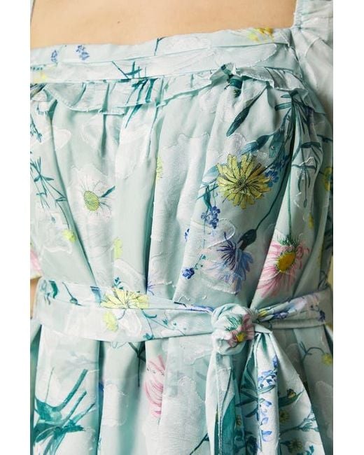 Coast Blue Short Sleeve Printed Chiffon Midi Dress
