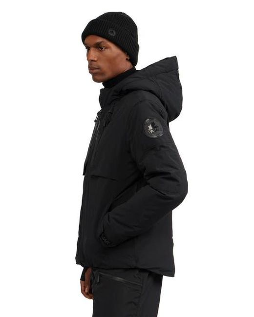 Pajar Black Elias Mixed Media Ski Jacket With Fixed Hood for men