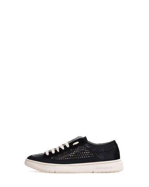 Candice Cooper Black Tim Perforated Leather Lace-Up Sneaker