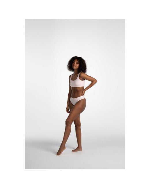 LDMA White Low Hide Ribbed Thong
