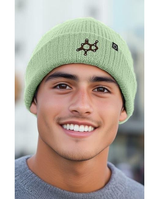 Alix Green Molecule Beanie for men