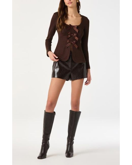 Astr Black Split Front Bow Top