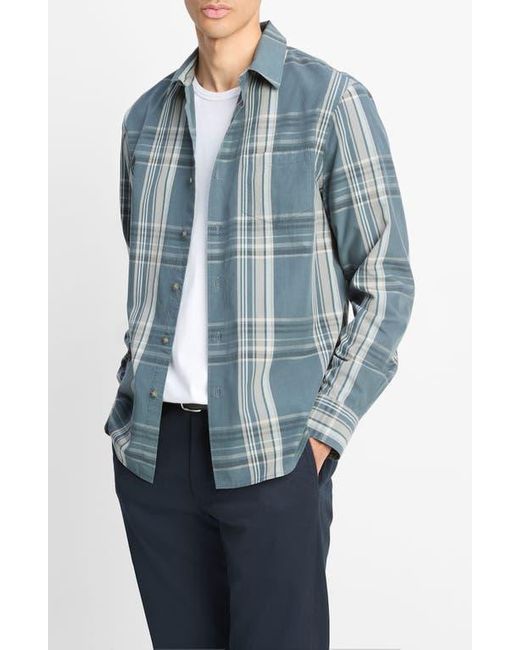 Vince Blue Lorimer Plaid Button-Up Shirt for men
