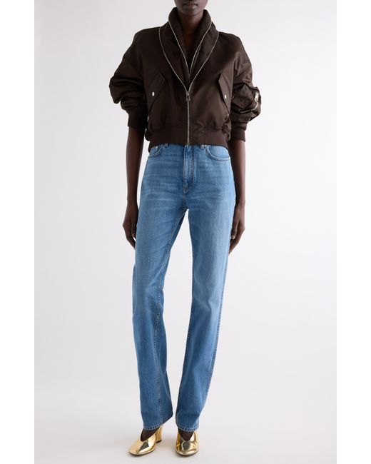 Givenchy Blue Zip Shawl Collar Bomber Jacket