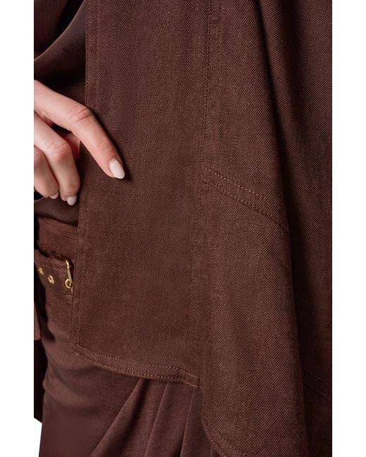 Donna Karan Brown Drape Front Jacket