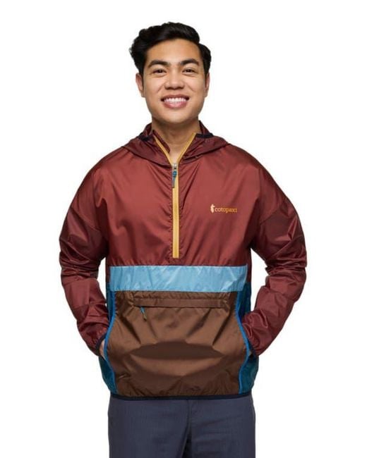 COTOPAXI Red Teca Half-Zip Windbreaker for men
