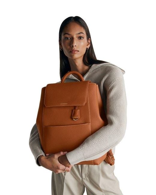 Maison De Sabre Brown Large Leather Soft Backpack