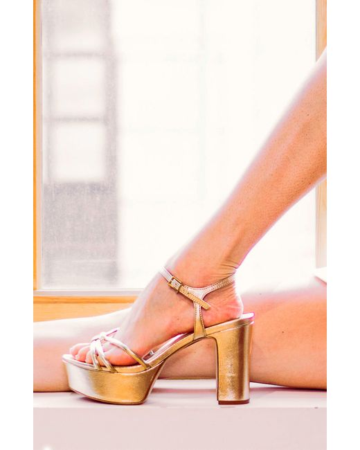 SCHUTZ SHOES Kelsie Platform Sandal in Metallic Lyst