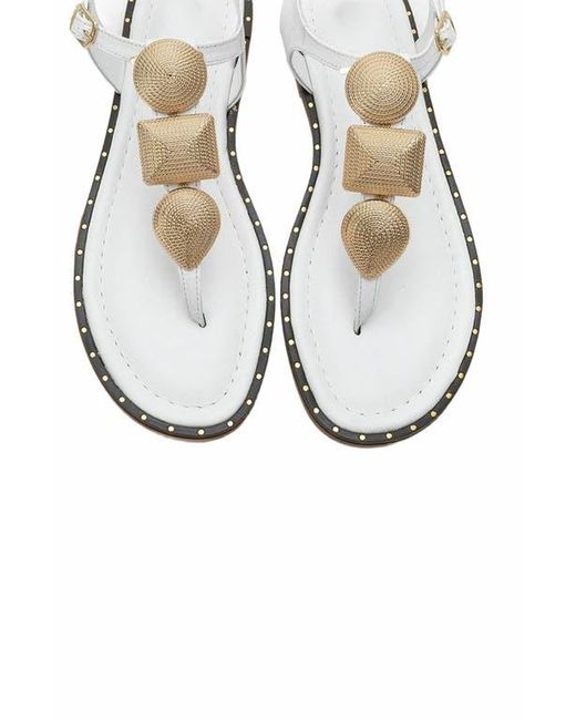 Forever & Always Shoes White Giulia Leather Flat Sandal